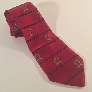Tommy Hilfiger | Accessories | Tommy Hilfiger Red Crest Logo Silk Tie ...